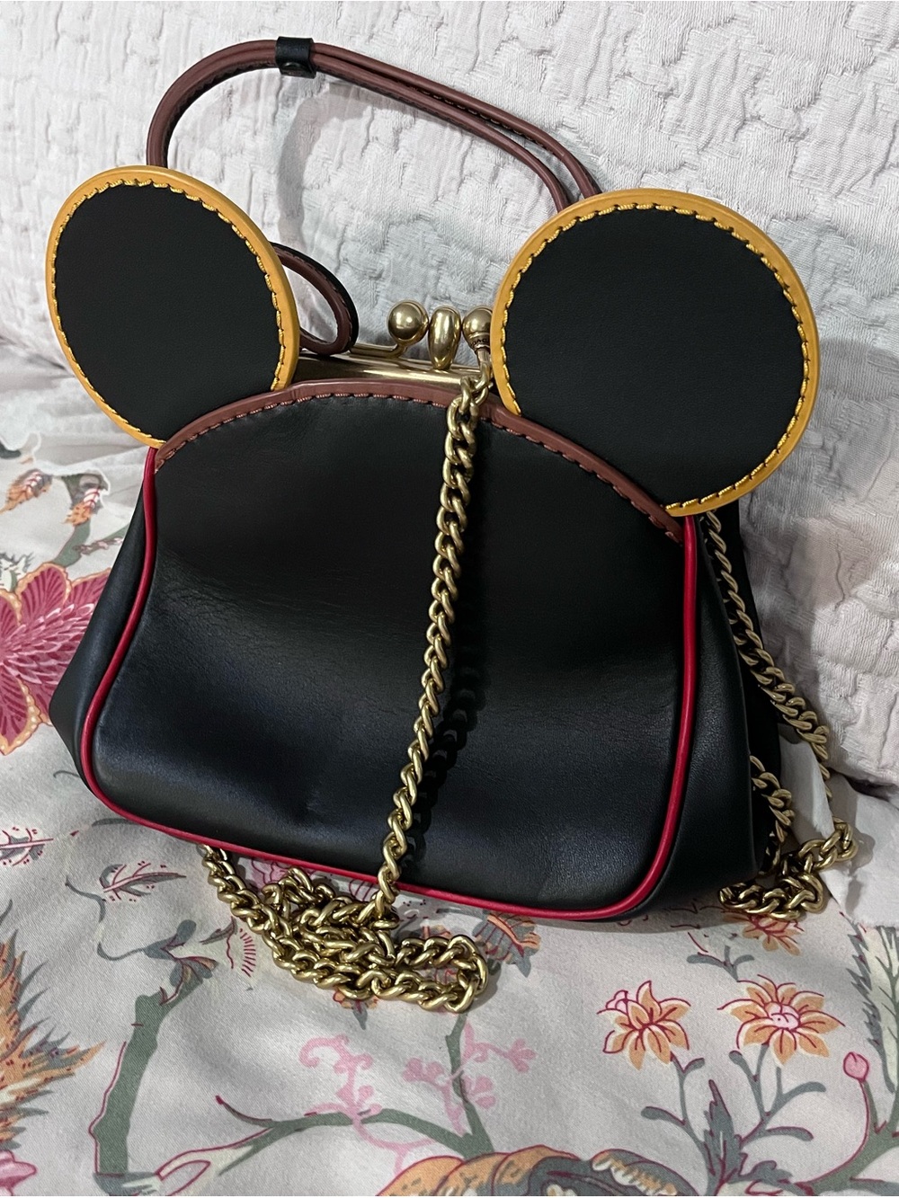 Coach Disney Kisslock Bag with Gold Chain
